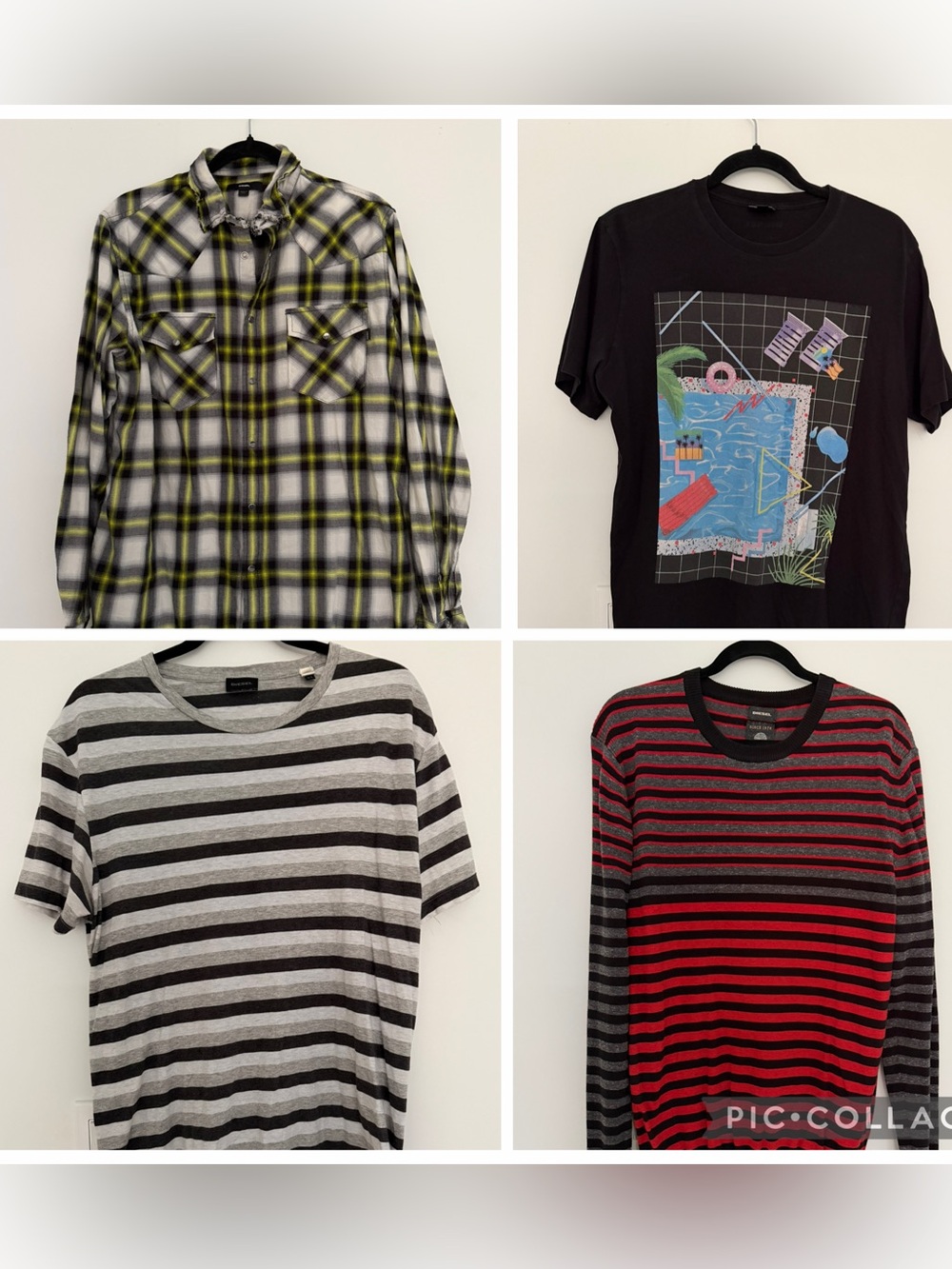 Lot of Y2K/2010s Men’s Diesel Shirts Size L + XL